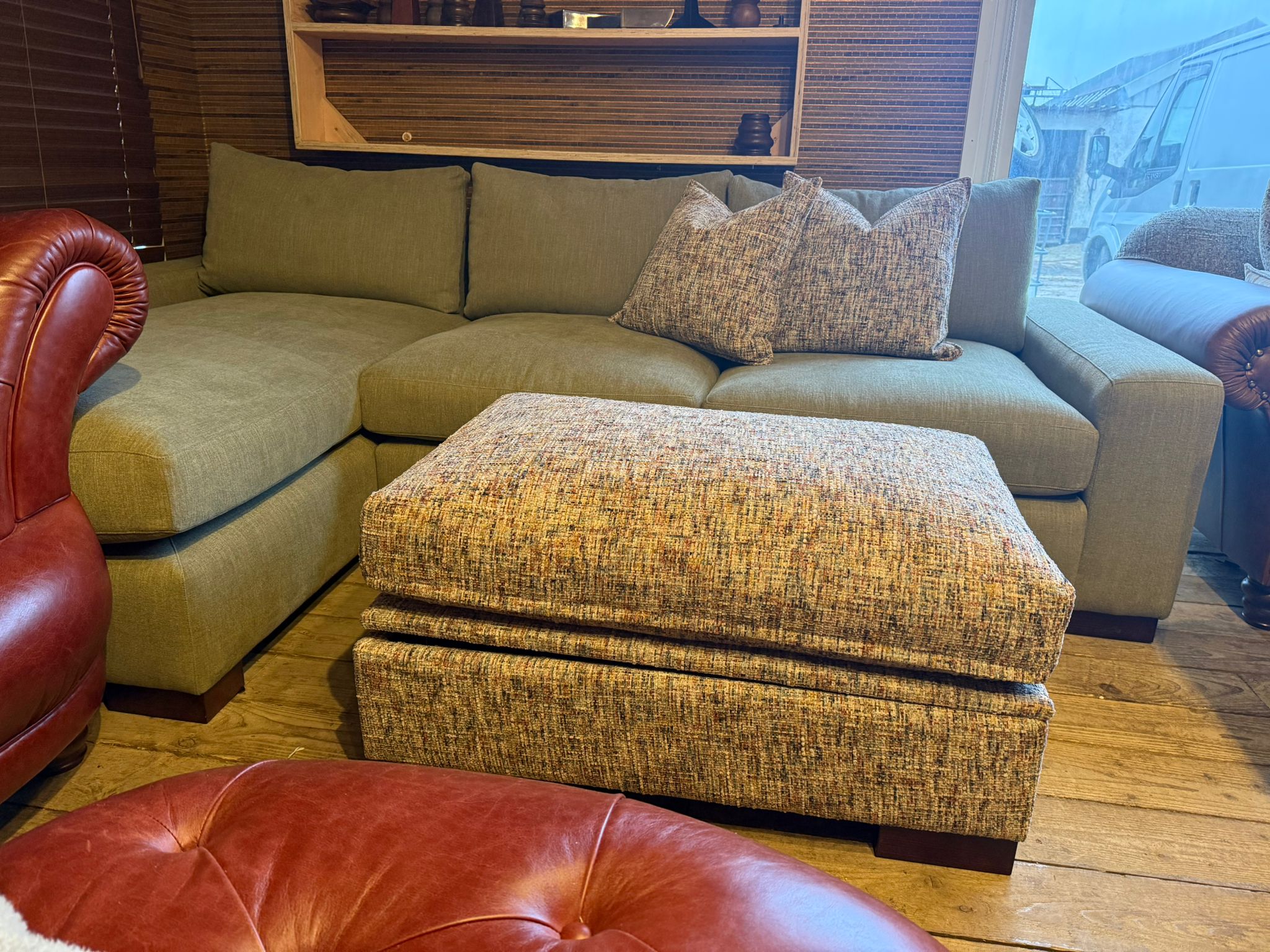 Zara corner sofa in salice spring and ottoman - Image 3