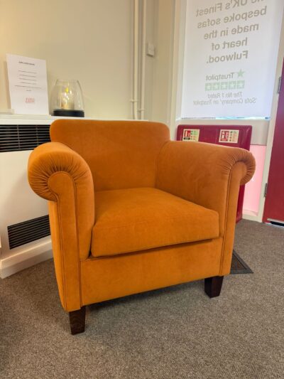 Wentworth chairs in Notting Hill plain velvet orange